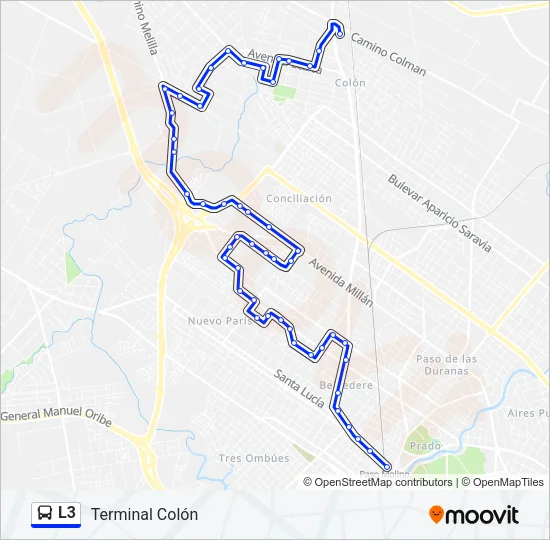 L3 Ómnibus Line Map