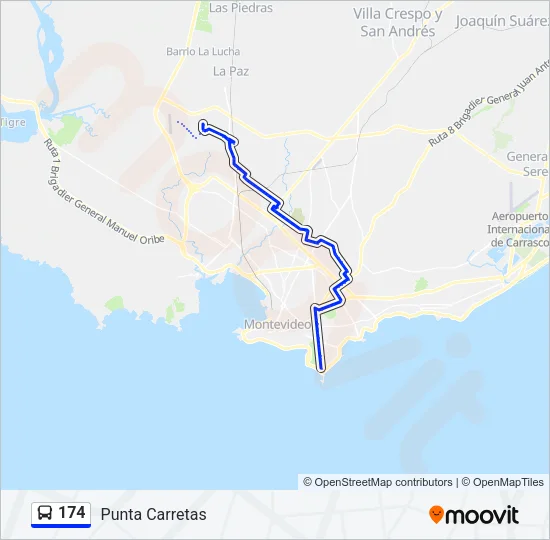 174 Ómnibus Line Map