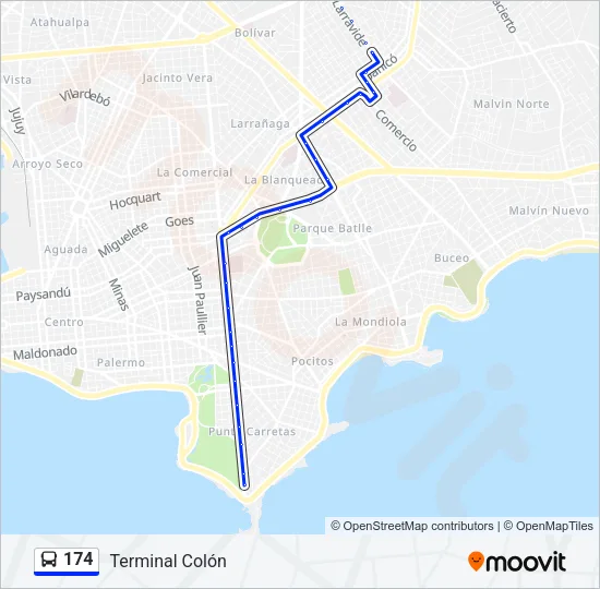 174 Ómnibus Line Map