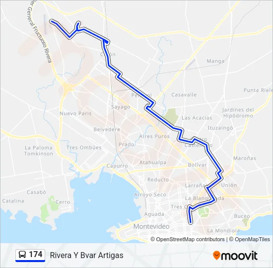 174 Ómnibus Line Map