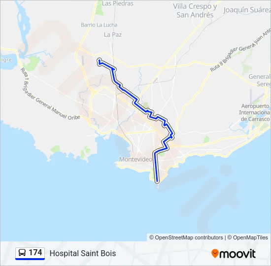 174 Ómnibus Line Map