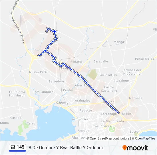 145 Ómnibus Line Map