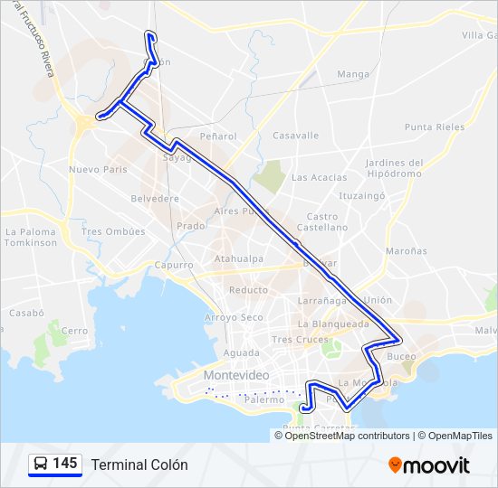 Mapa de 145 de Ómnibus