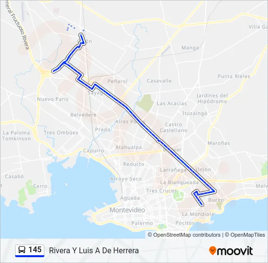 145 Ómnibus Line Map