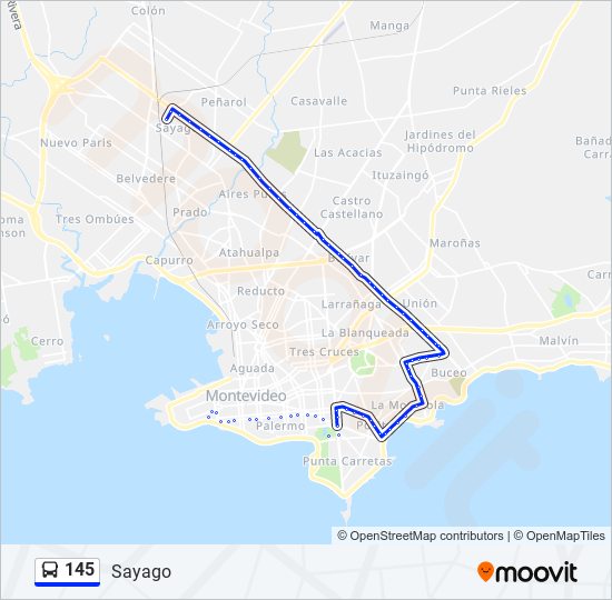 145 Ómnibus Line Map