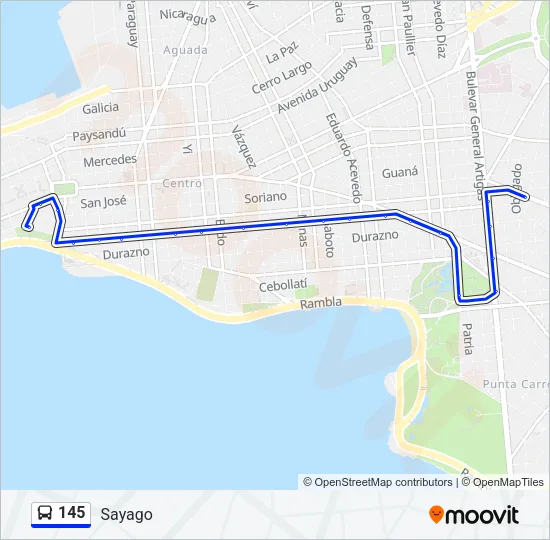 145 Ómnibus Line Map