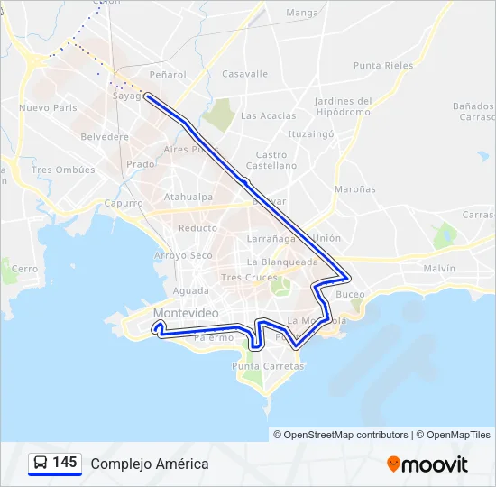 145 Ómnibus Line Map