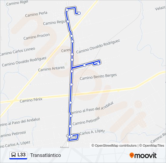 L33 Ómnibus Line Map