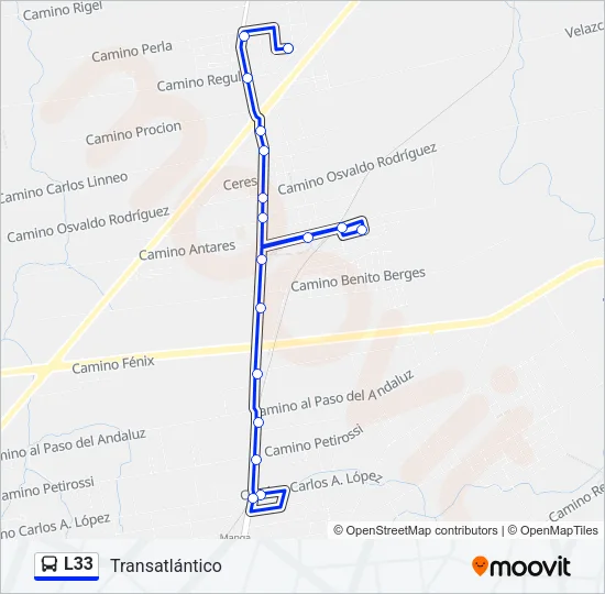 L33 Ómnibus Line Map