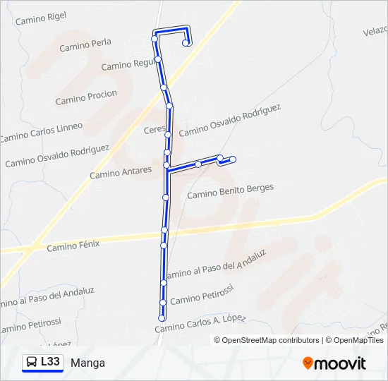 L33 Ómnibus Line Map