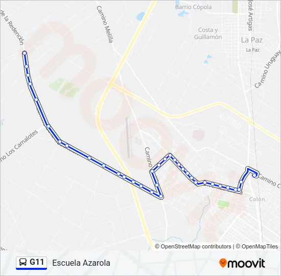 G11 Ómnibus Line Map
