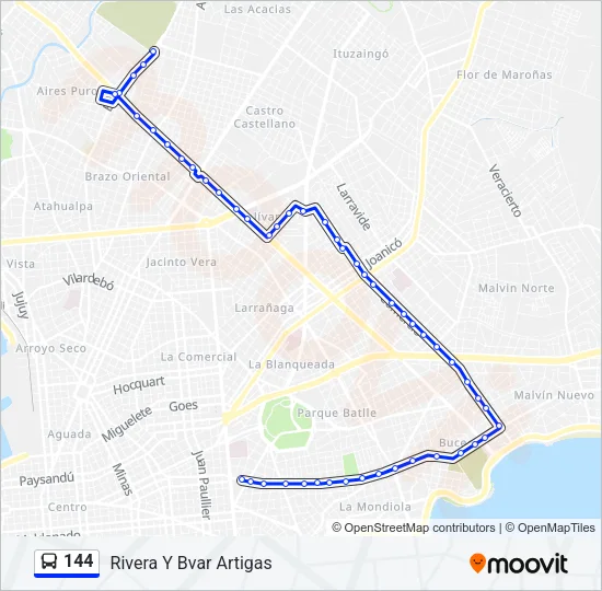 144 Ómnibus Line Map