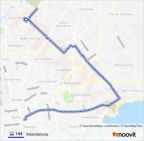 144 Ómnibus Line Map