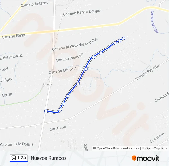 L25 Ómnibus Line Map