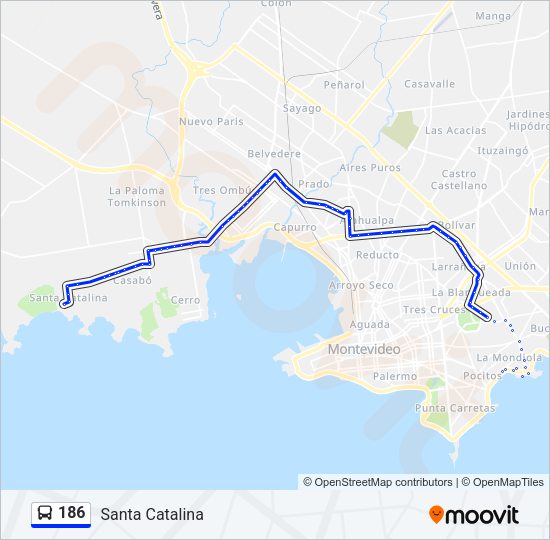 Mapa de 186 de Ómnibus