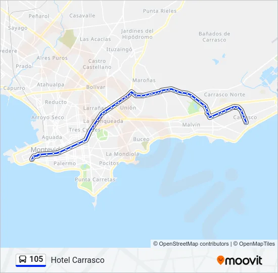 105 Ómnibus Line Map