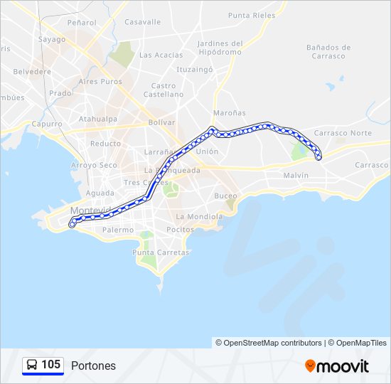 Mapa de 105 de Ómnibus