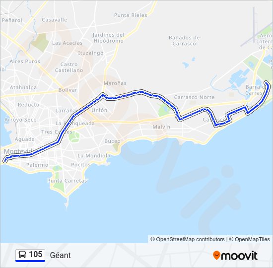 Mapa de 105 de Ómnibus