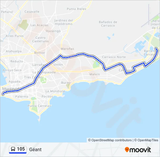 105 Ómnibus Line Map
