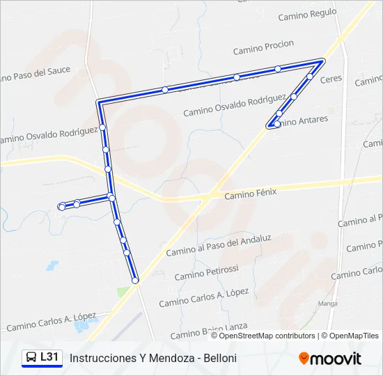 L31 Ómnibus Line Map