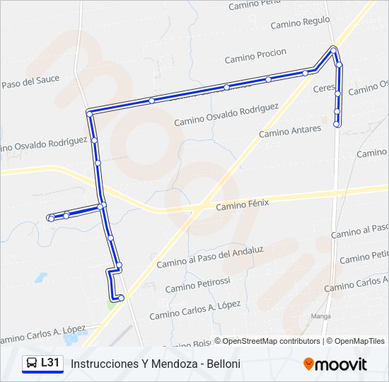 L31 Ómnibus Line Map