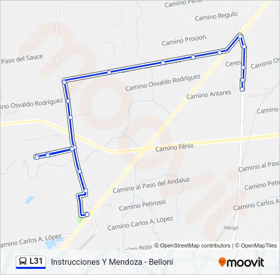 L31 Ómnibus Line Map