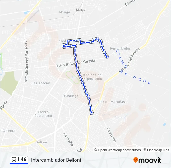 L46 Ómnibus Line Map