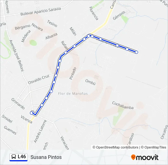 L46 Ómnibus Line Map