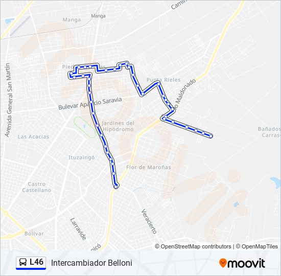 L46 ómnibus Line Map
