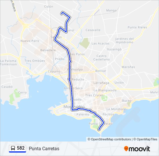 Ruta 582: horarios, paradas y mapas - Punta Carretas (Actualizado)