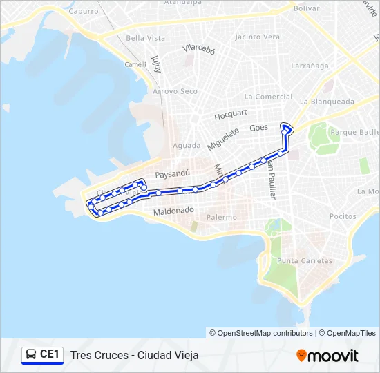 CE1 Ómnibus Line Map