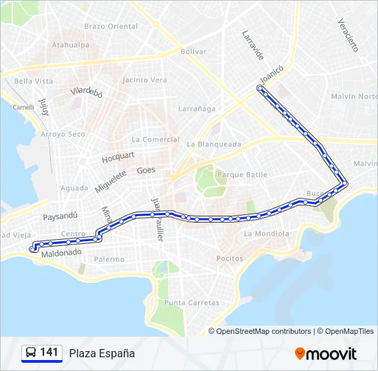 141 Ómnibus Line Map