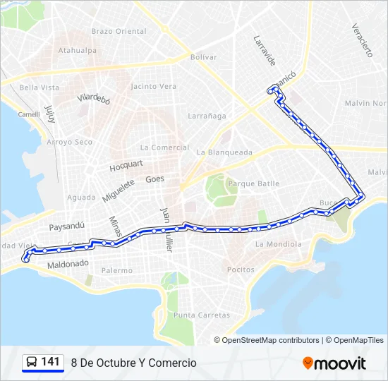 141 Ómnibus Line Map
