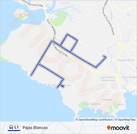 L1 Ómnibus Line Map