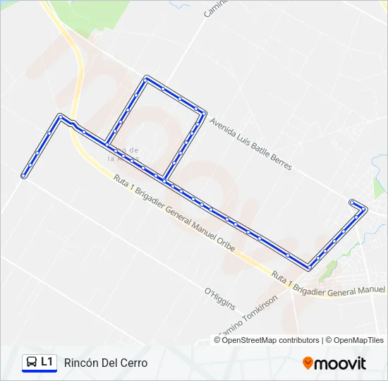 L1 Ómnibus Line Map
