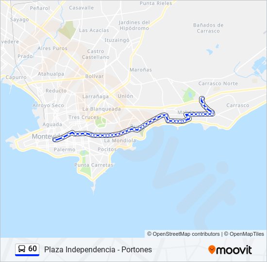 60 Ómnibus Line Map