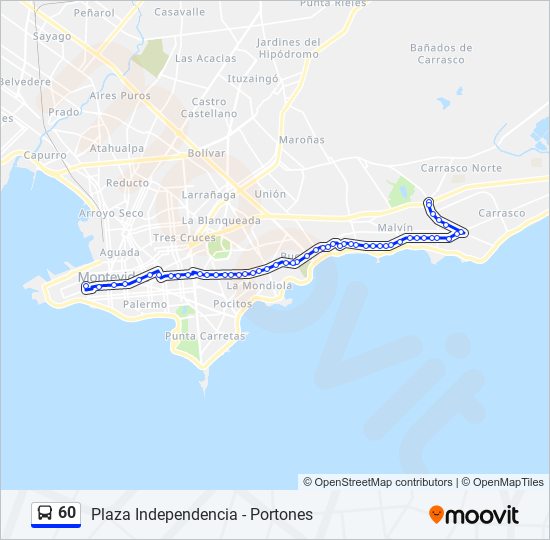 60 Ómnibus Line Map