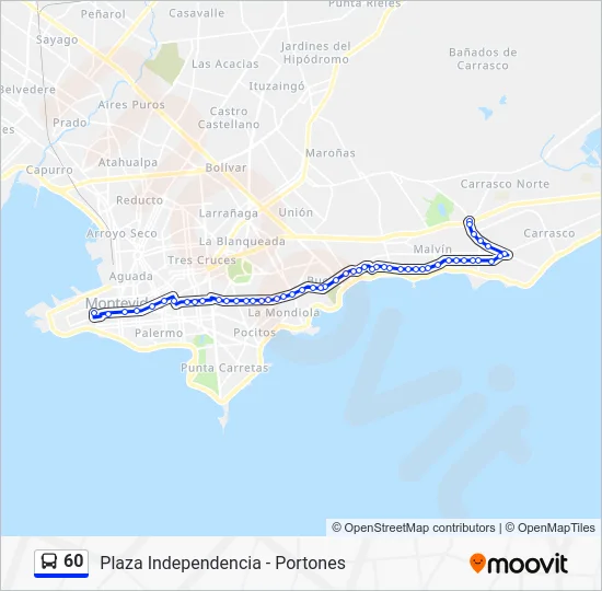 60 Bus Line Map
