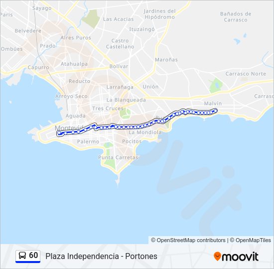 60 Ómnibus Line Map