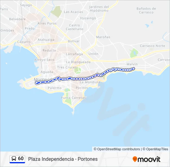 60 Bus Line Map