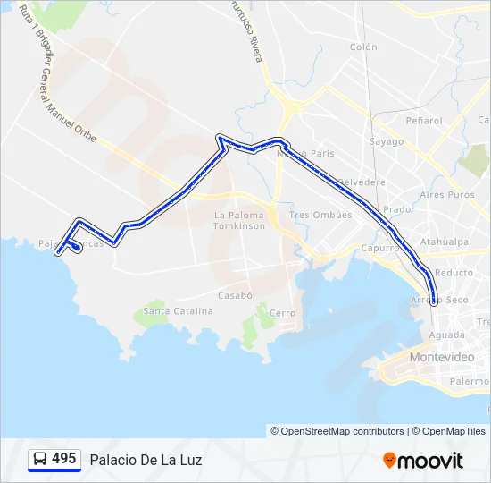 495 Ómnibus Line Map