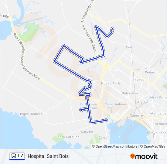 L7 Ómnibus Line Map