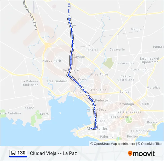 130 Ómnibus Line Map