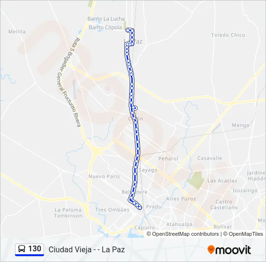 130 Ómnibus Line Map