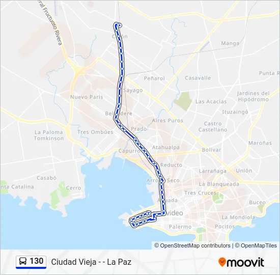 130 Bus Line Map