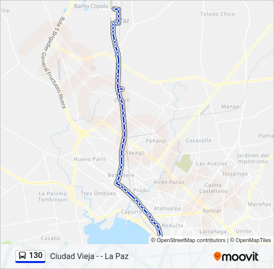 130 Ómnibus Line Map