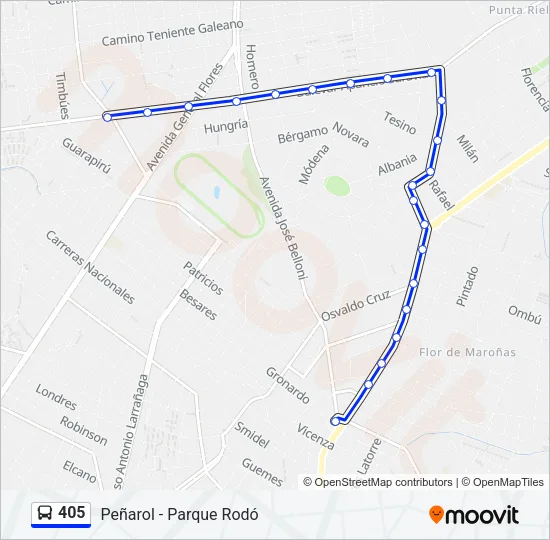 405 Ómnibus Line Map