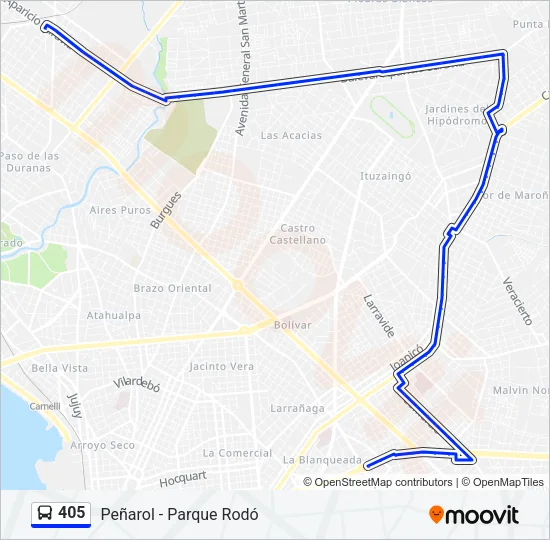405 Ómnibus Line Map