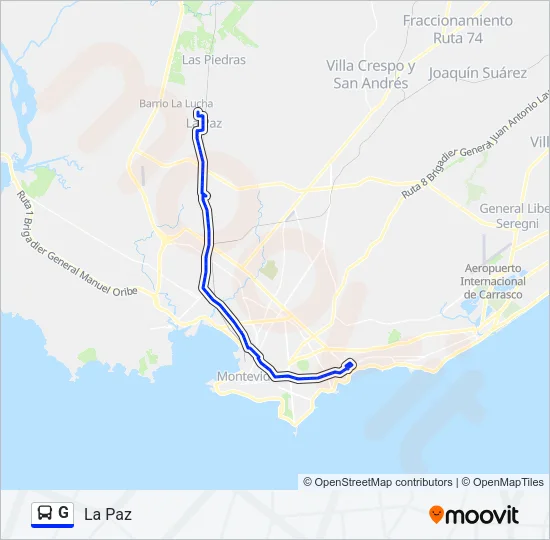 G Ómnibus Line Map