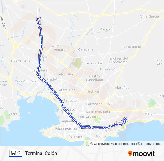 G Bus Line Map